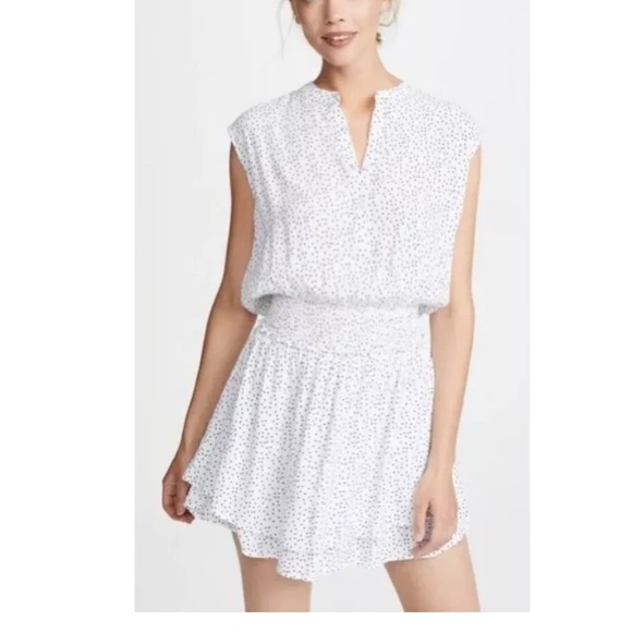 RAILS Angelina White Mini Dress with Black Stars. - Picture 2 of 14
